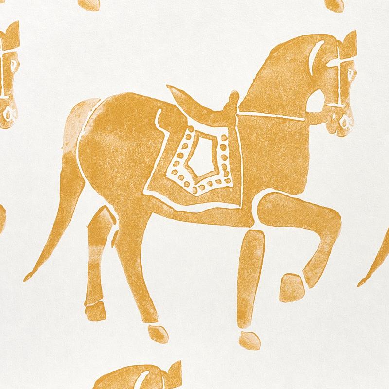 Schumacher Marwari Horse Mustard Wallpaper