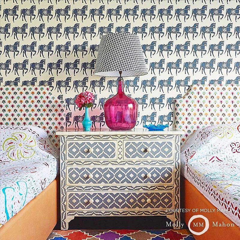 Schumacher Marwari Horse Mustard Wallpaper