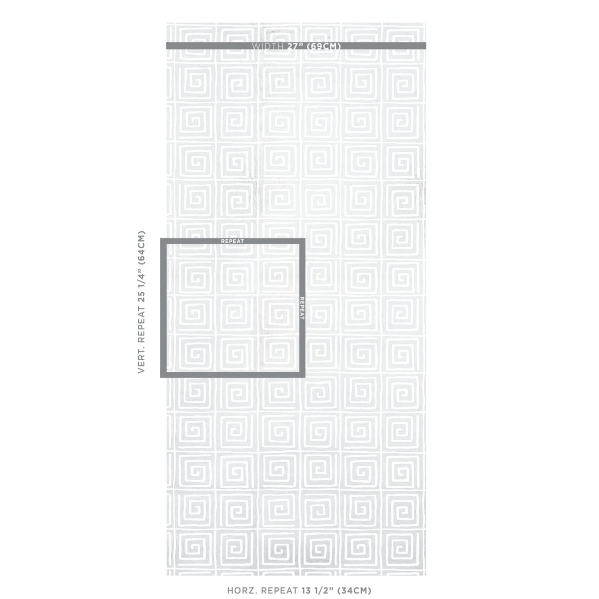 Schumacher Trousdale Metallic Platinum Blanc Wallpaper
