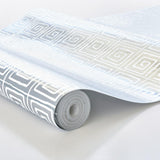 Schumacher Trousdale Metallic Platinum Blanc Wallpaper
