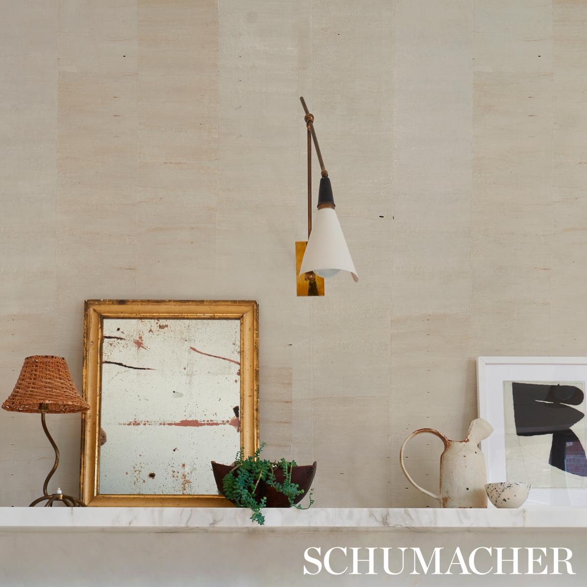 Schumacher Sano Mosaic White Wallpaper