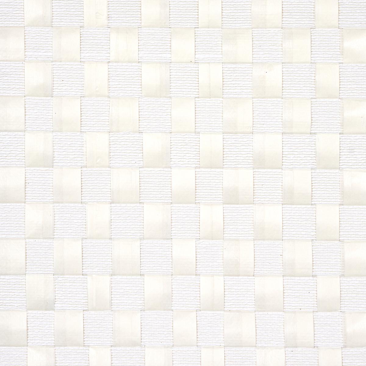 Schumacher Textured Check White Wallpaper