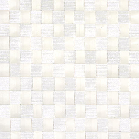 Schumacher Textured Check White Wallpaper