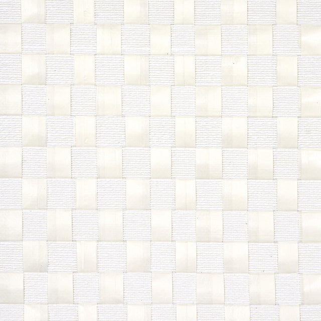 Schumacher Textured Check White Wallpaper