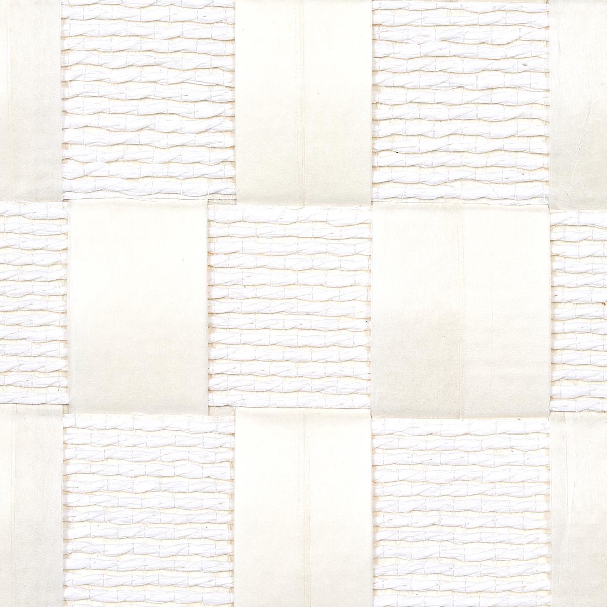 Schumacher Textured Check White Wallpaper