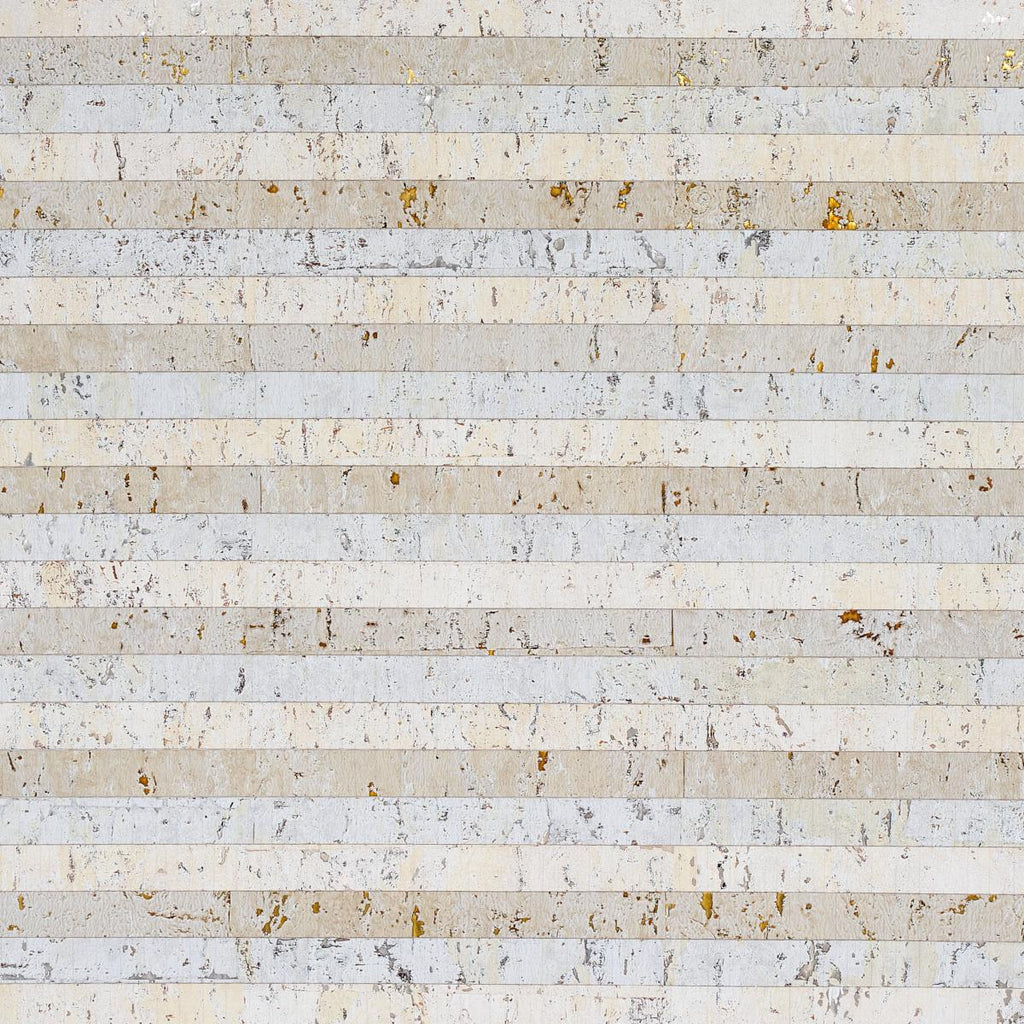 Schumacher Cork Stripe White Wallpaper