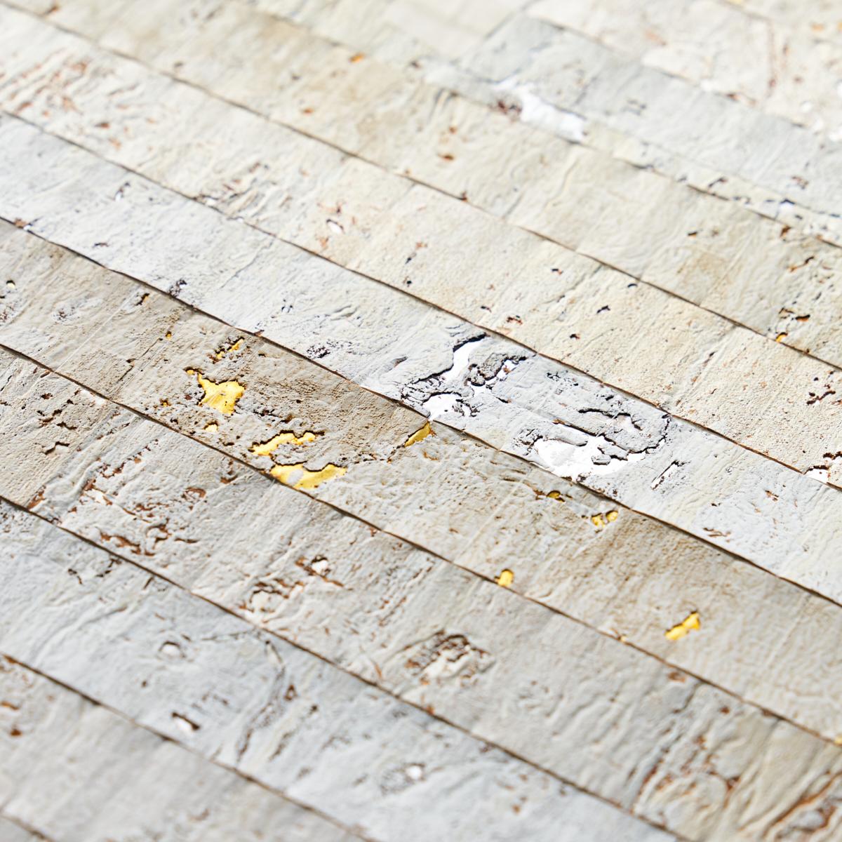 Schumacher Cork Stripe White Wallpaper