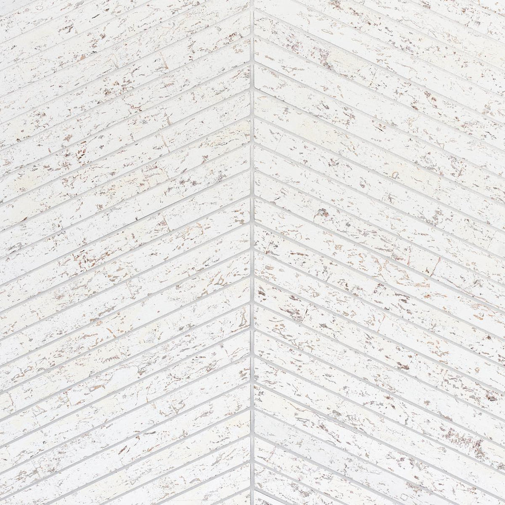 Schumacher Cork Herringbone White Wallpaper