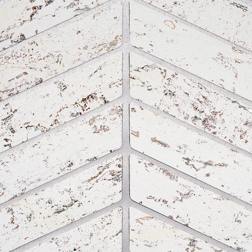 Schumacher Cork Herringbone White Wallpaper