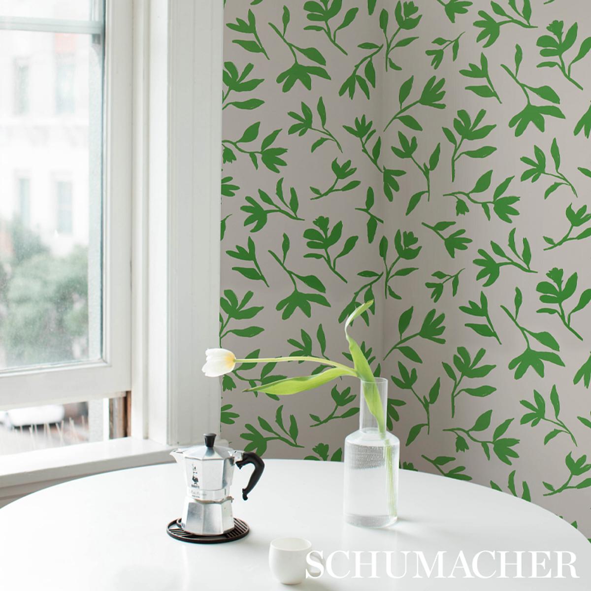 Schumacher Laurel Green Wallpaper