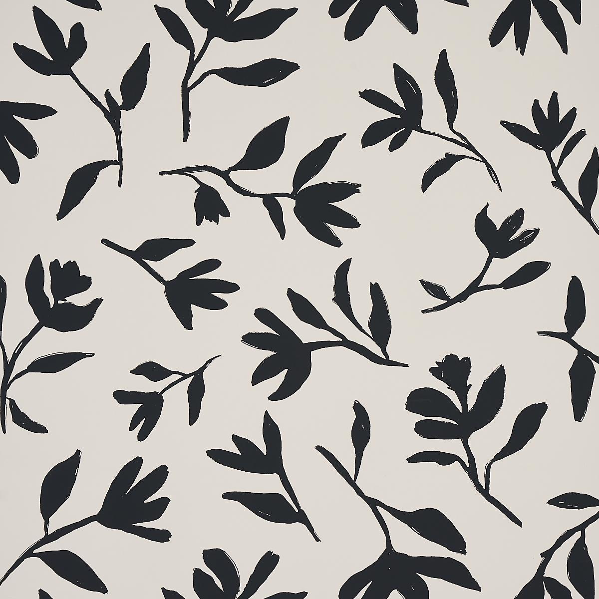 Schumacher Laurel Black Wallpaper