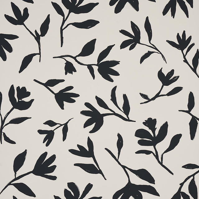 Schumacher Laurel Black Wallpaper