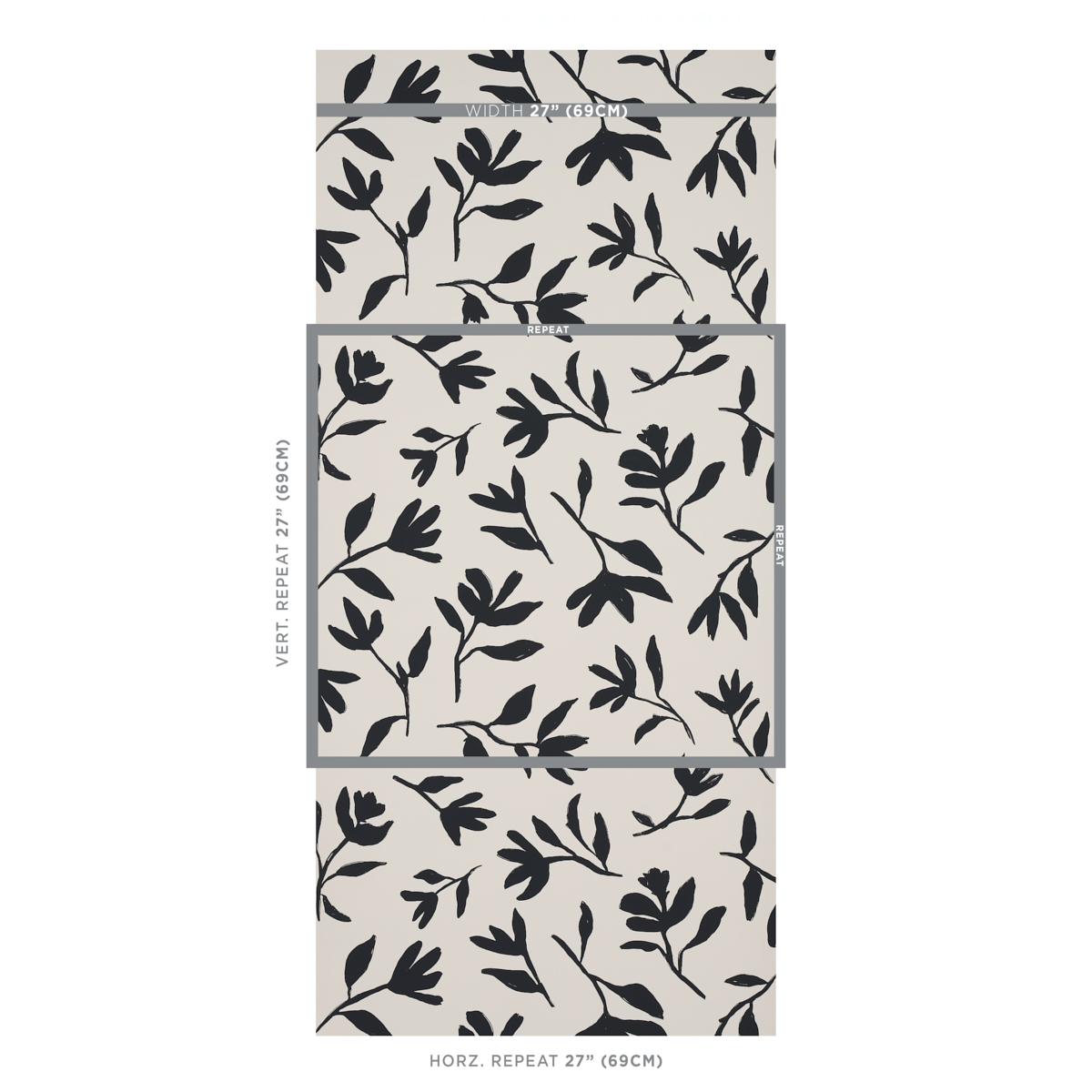 Schumacher Laurel Black Wallpaper