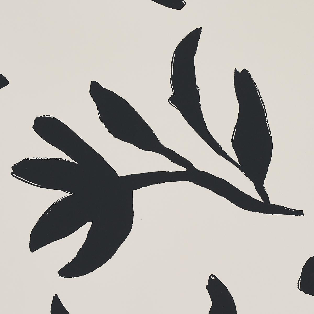 Schumacher Laurel Black Wallpaper
