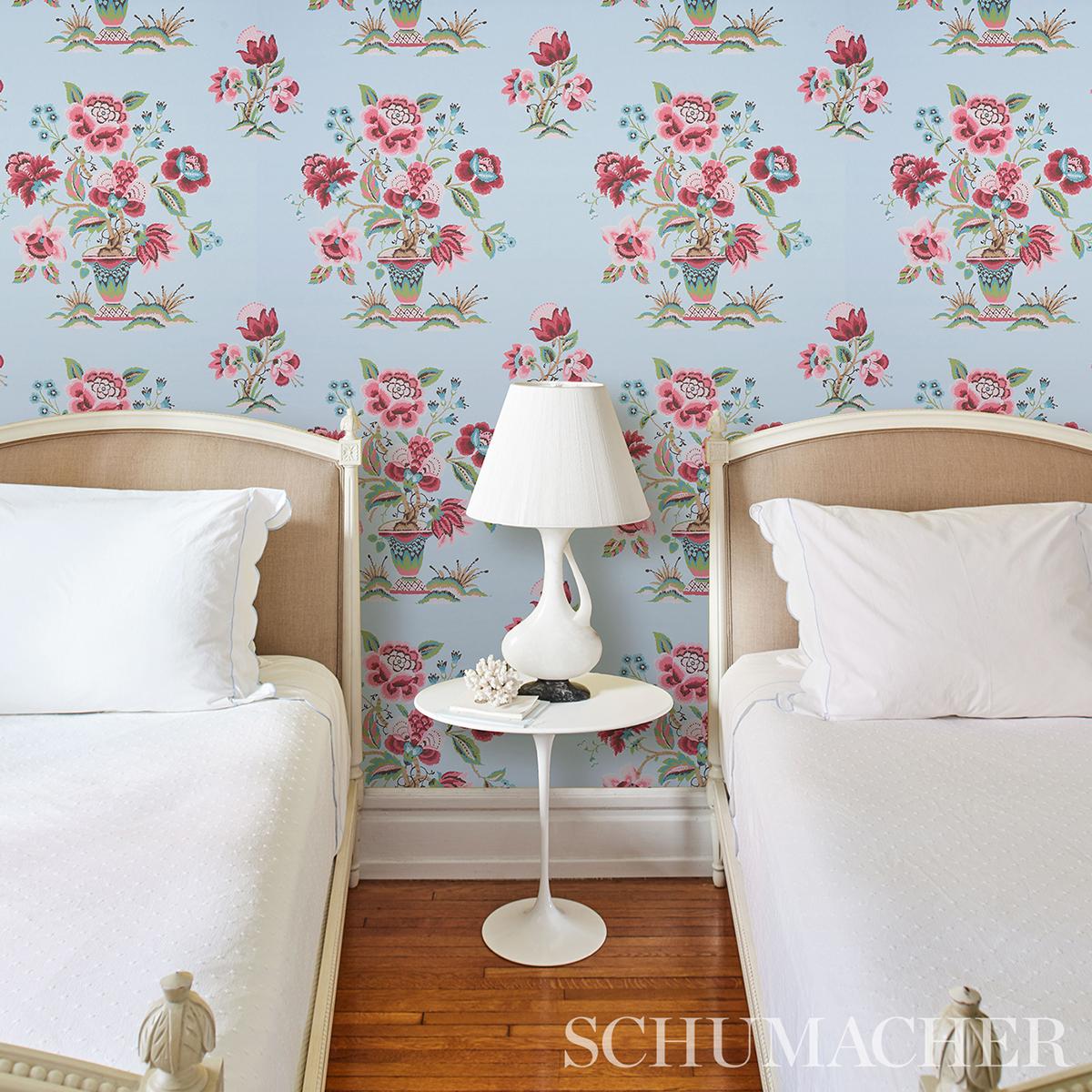 Schumacher Ashford Rose & Sky Wallpaper