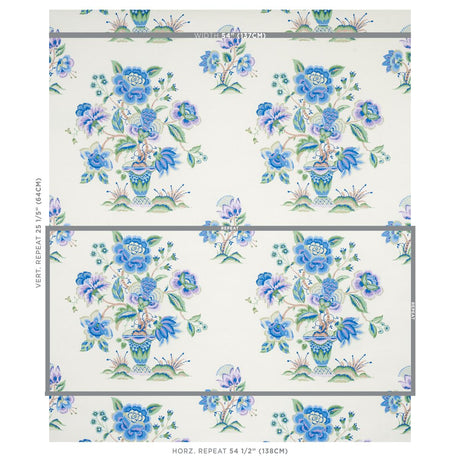 Schumacher Ashford Cornflower & Lilac Wallpaper