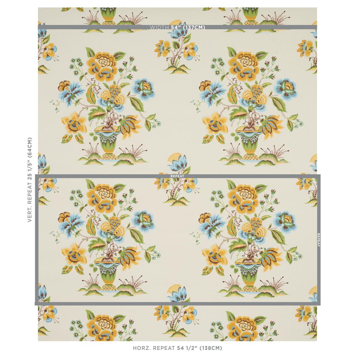 Schumacher Ashford Ochre & Sky Wallpaper