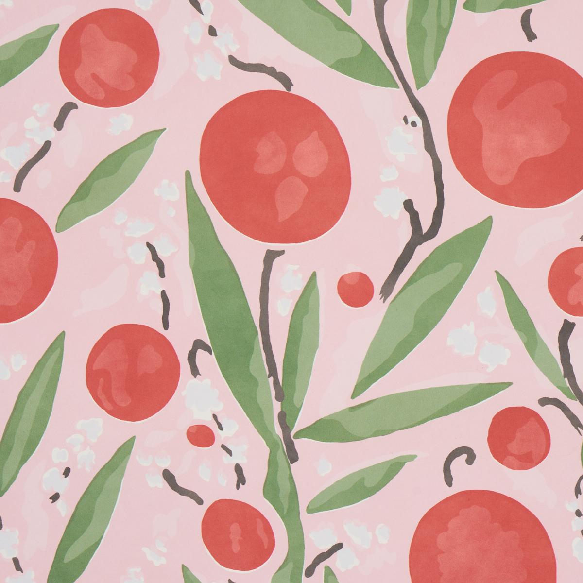 Schumacher Mirabelle Cherry & Blush Wallpaper