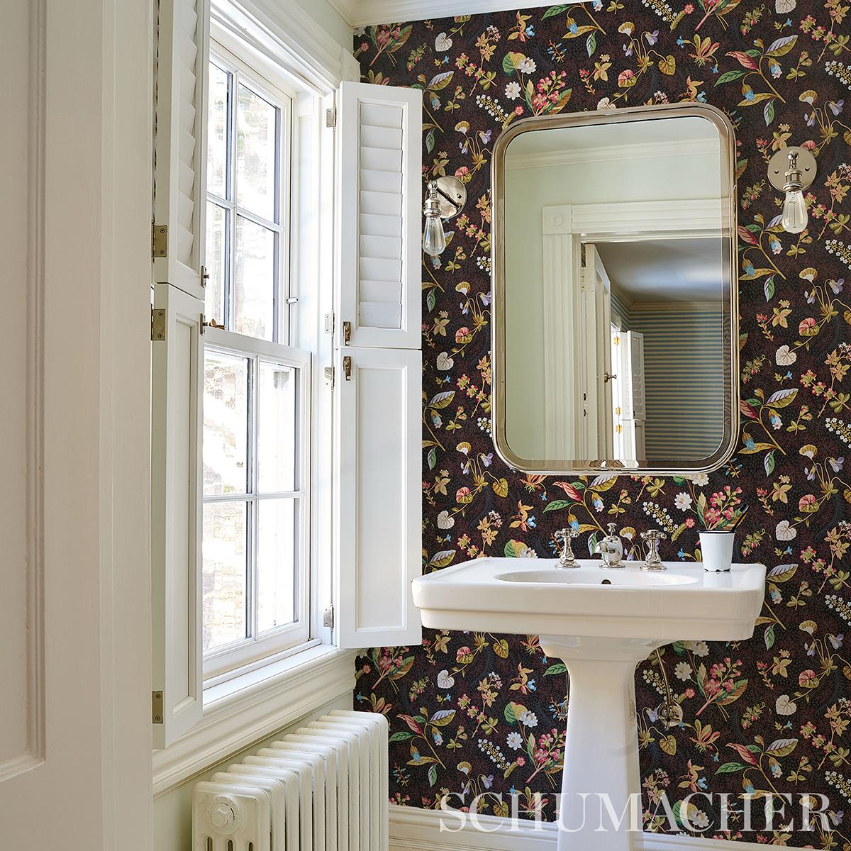 Schumacher Blackwell Noir Wallpaper