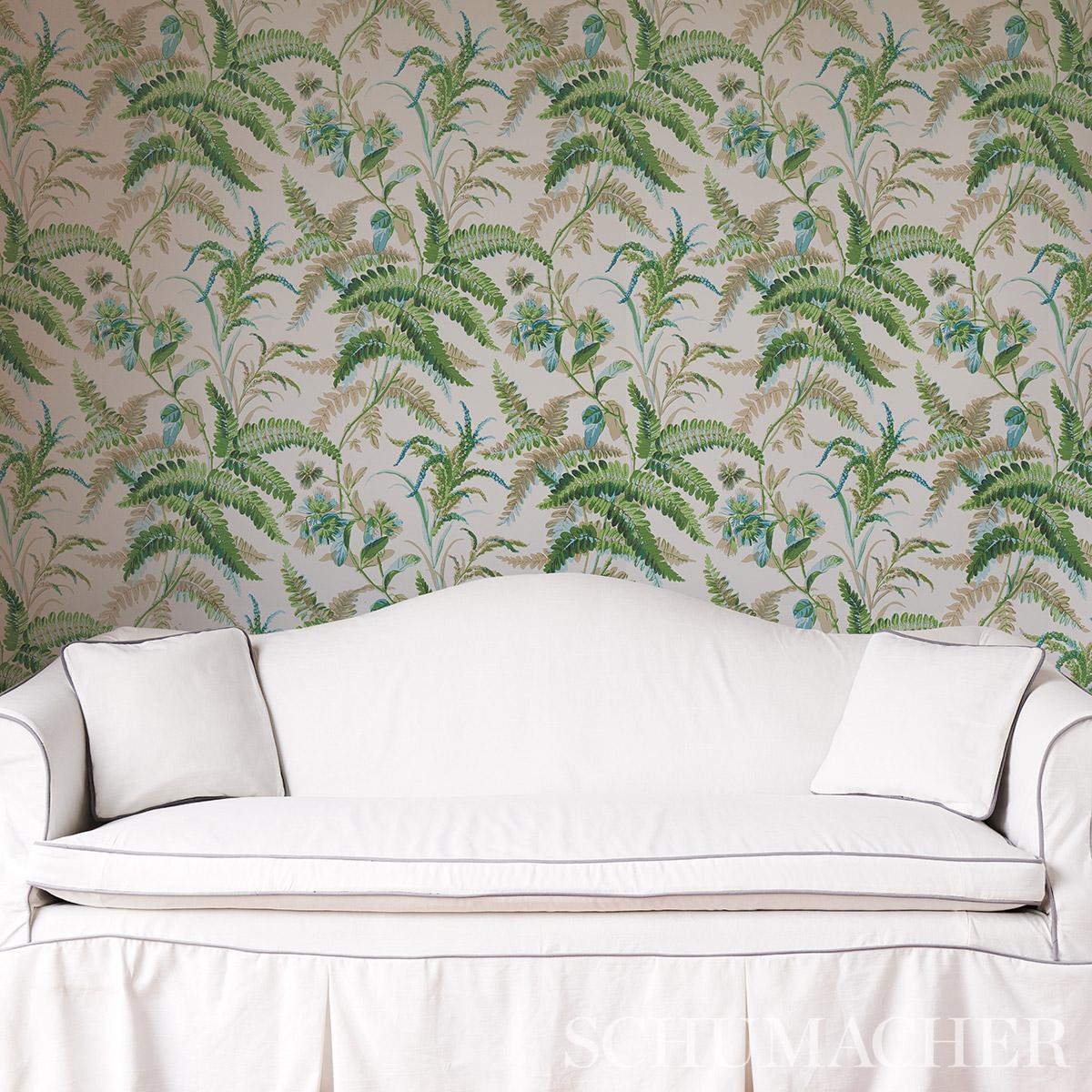 Schumacher Myers Fern Lagoon Wallpaper
