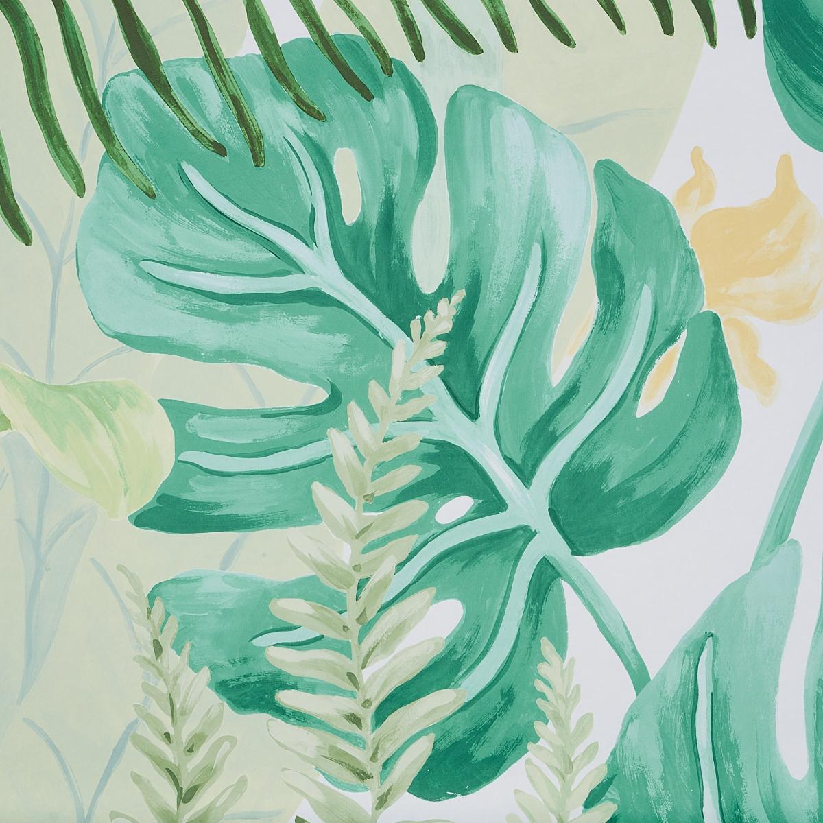 Schumacher Big Tropical Panel Set Green Wallpaper