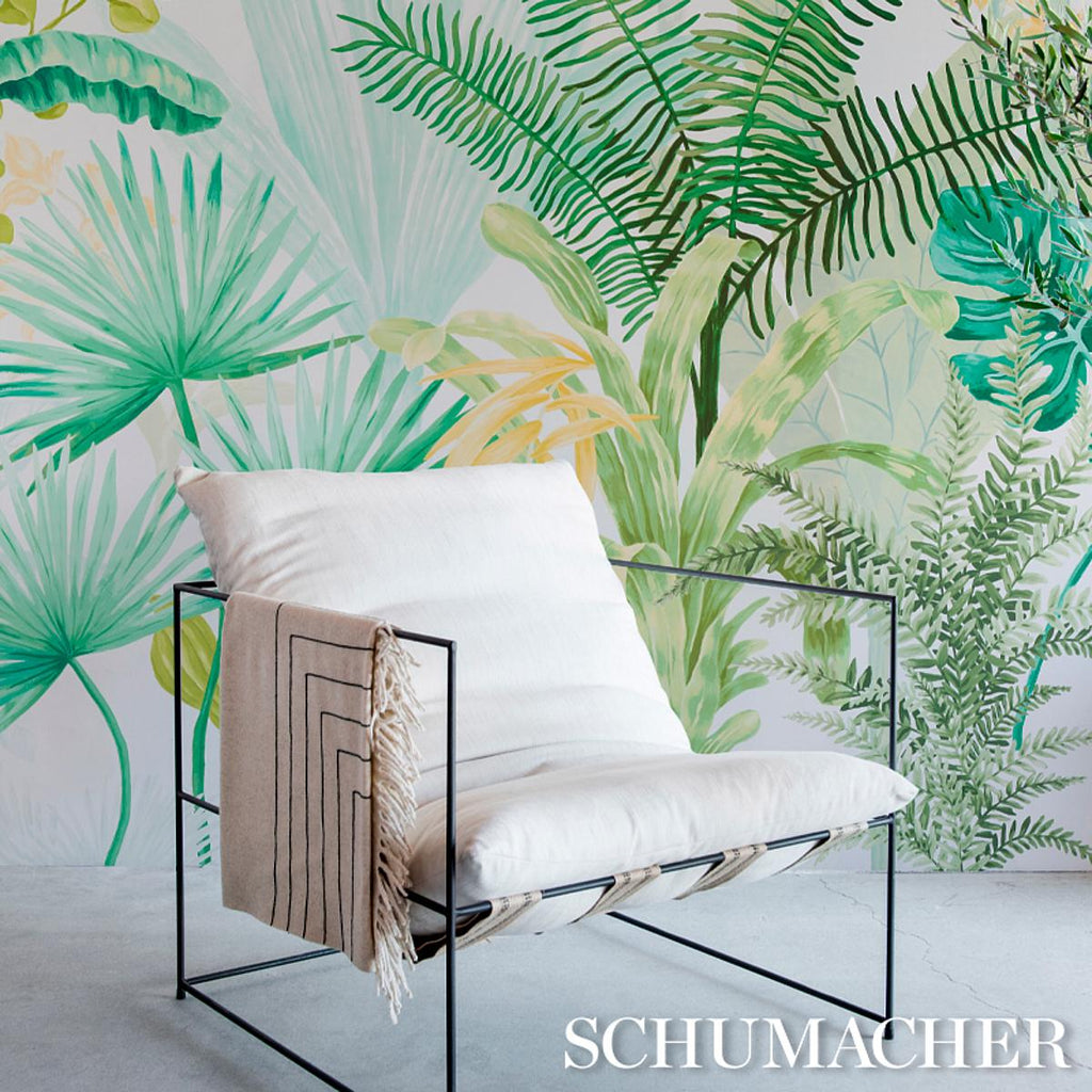Schumacher Big Tropical Panel Set Green Wallpaper