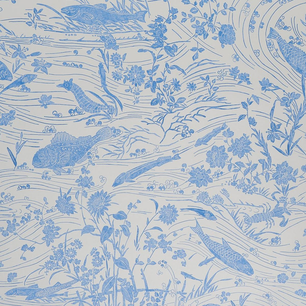 Schumacher Sea Garden Porcelain Wallpaper
