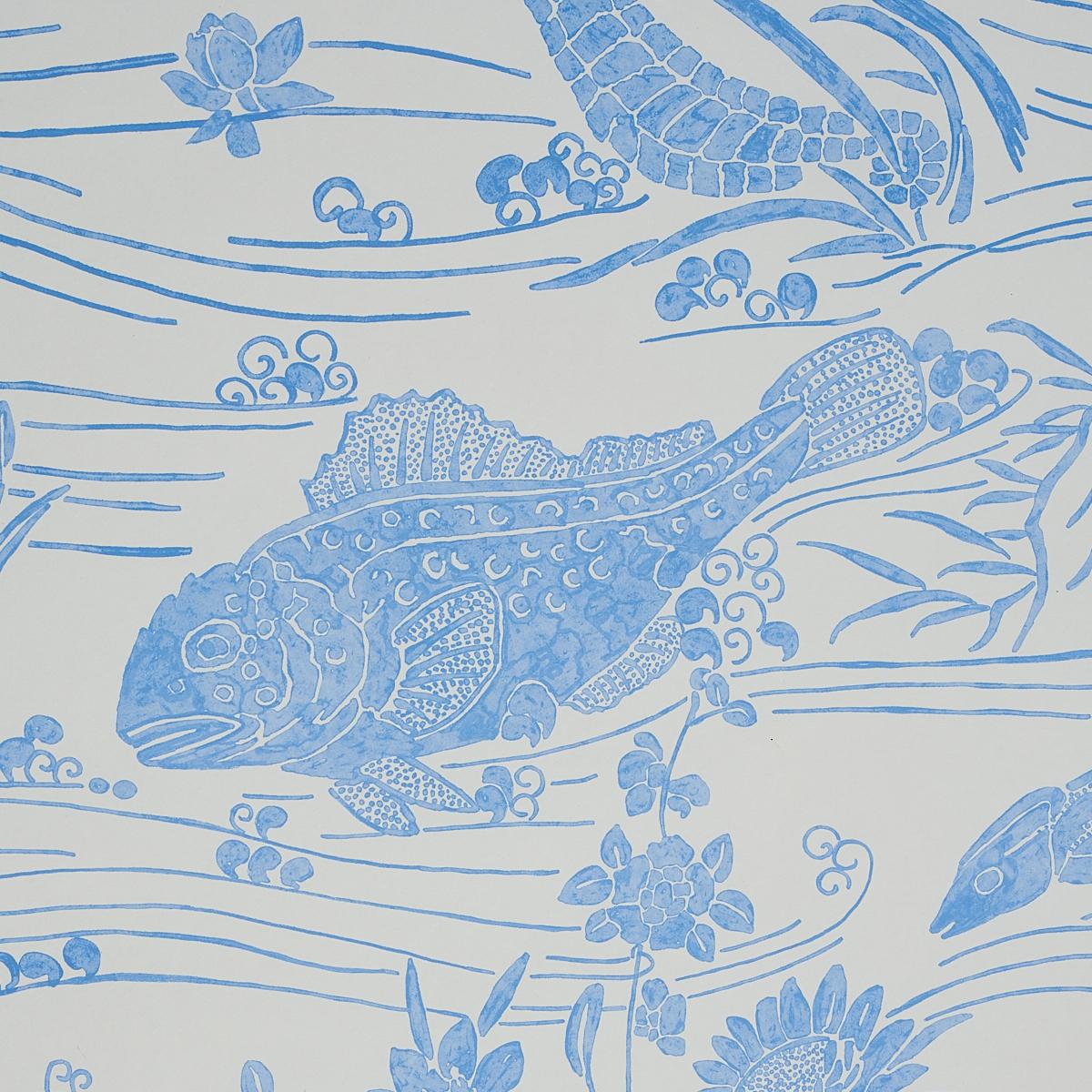 Schumacher Sea Garden Porcelain Wallpaper