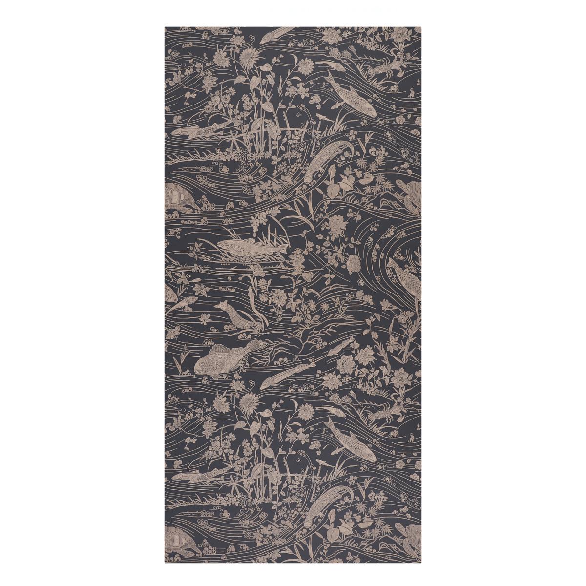 Schumacher Sea Garden Charcoal Wallpaper
