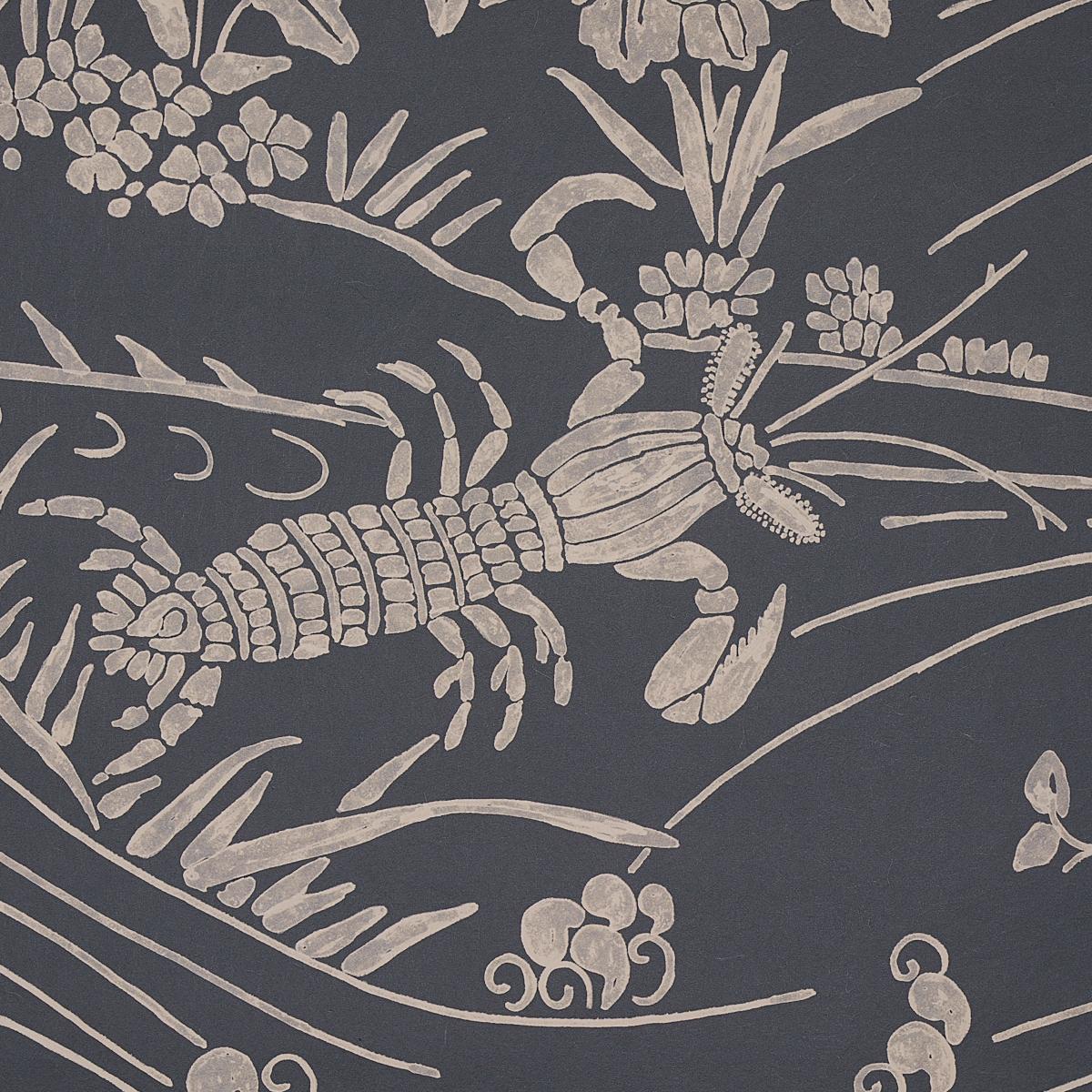 Schumacher Sea Garden Charcoal Wallpaper