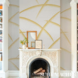Schumacher Deco Palms Gold Wallpaper