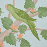 Schumacher Finches Jungle Panel Set Parchment Wallpaper