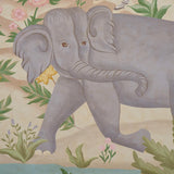 Schumacher Finches Jungle Panel Set Parchment Wallpaper