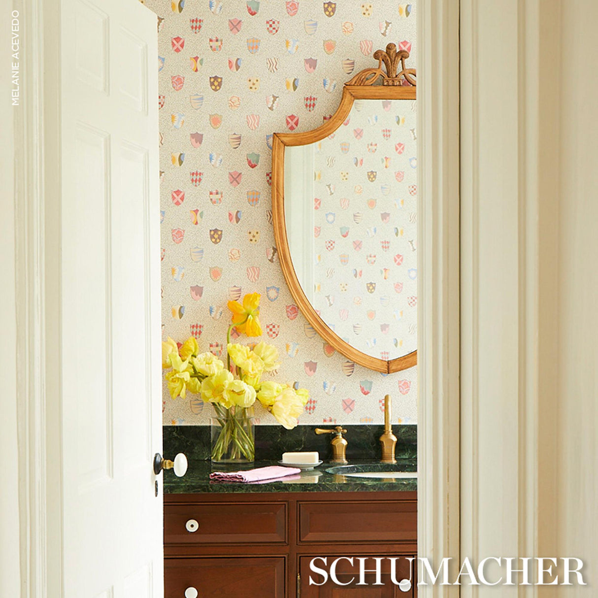 Schumacher Heraldic Sprezzatura Wallpaper