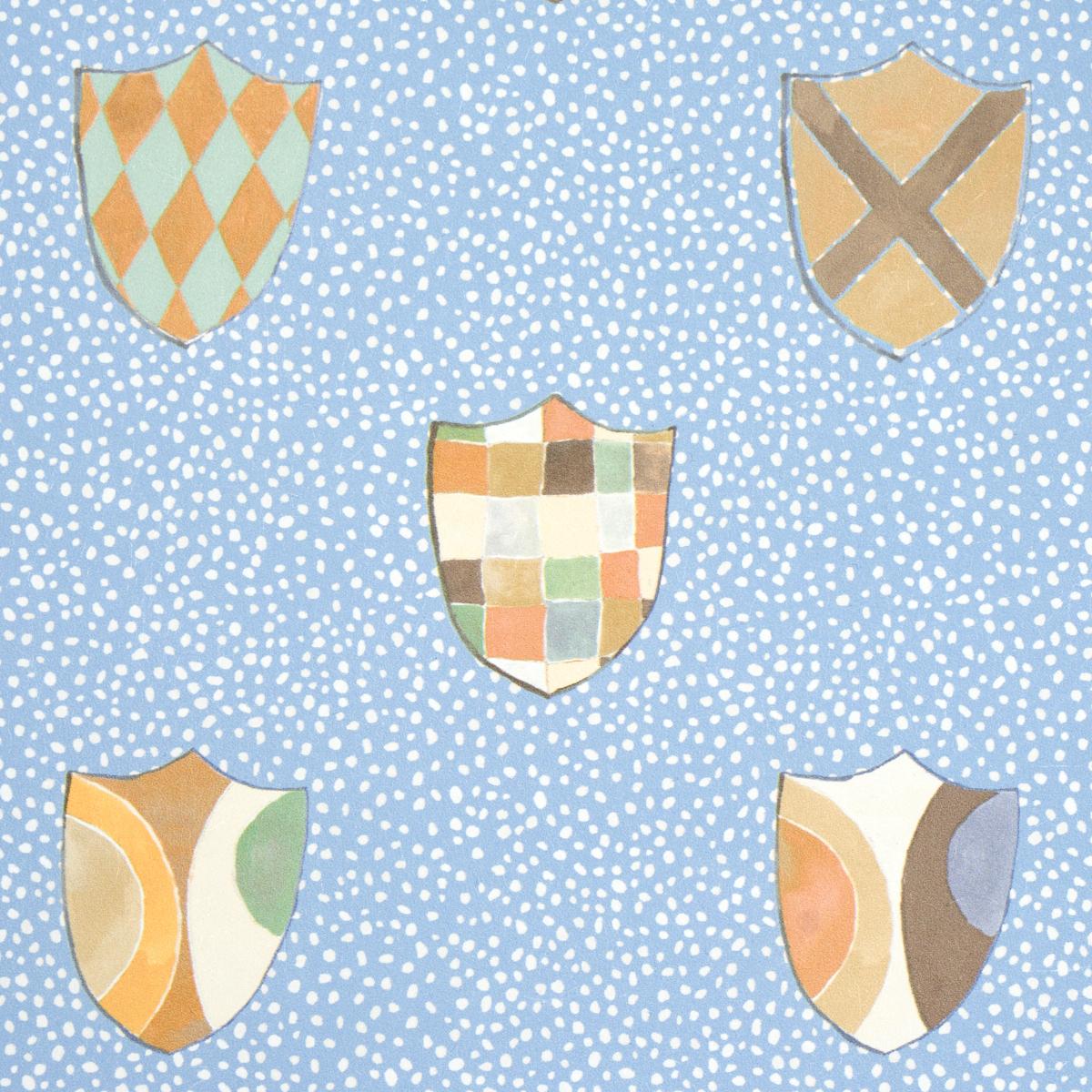 Schumacher Heraldic Oxford Blue Wallpaper