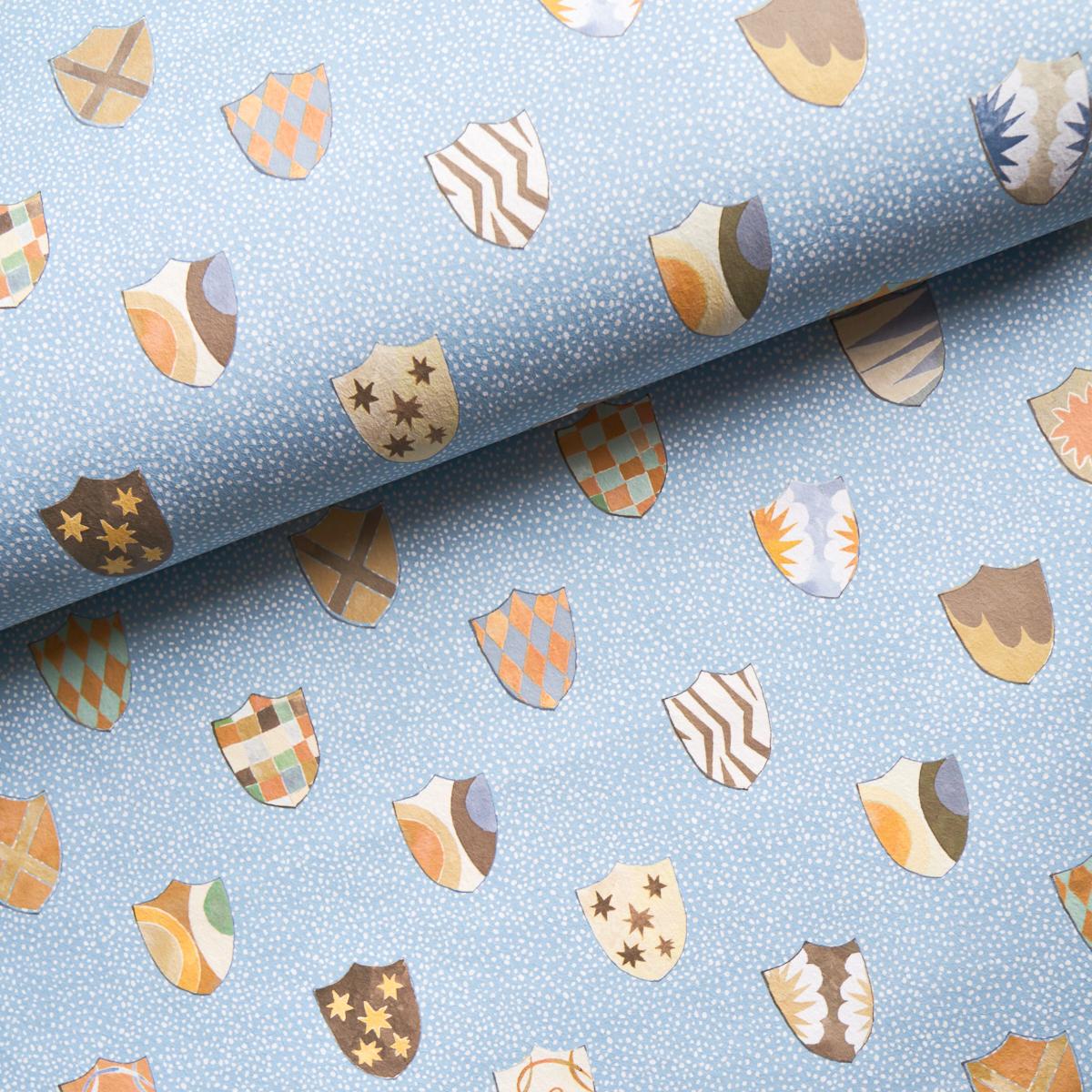 Schumacher Heraldic Oxford Blue Wallpaper