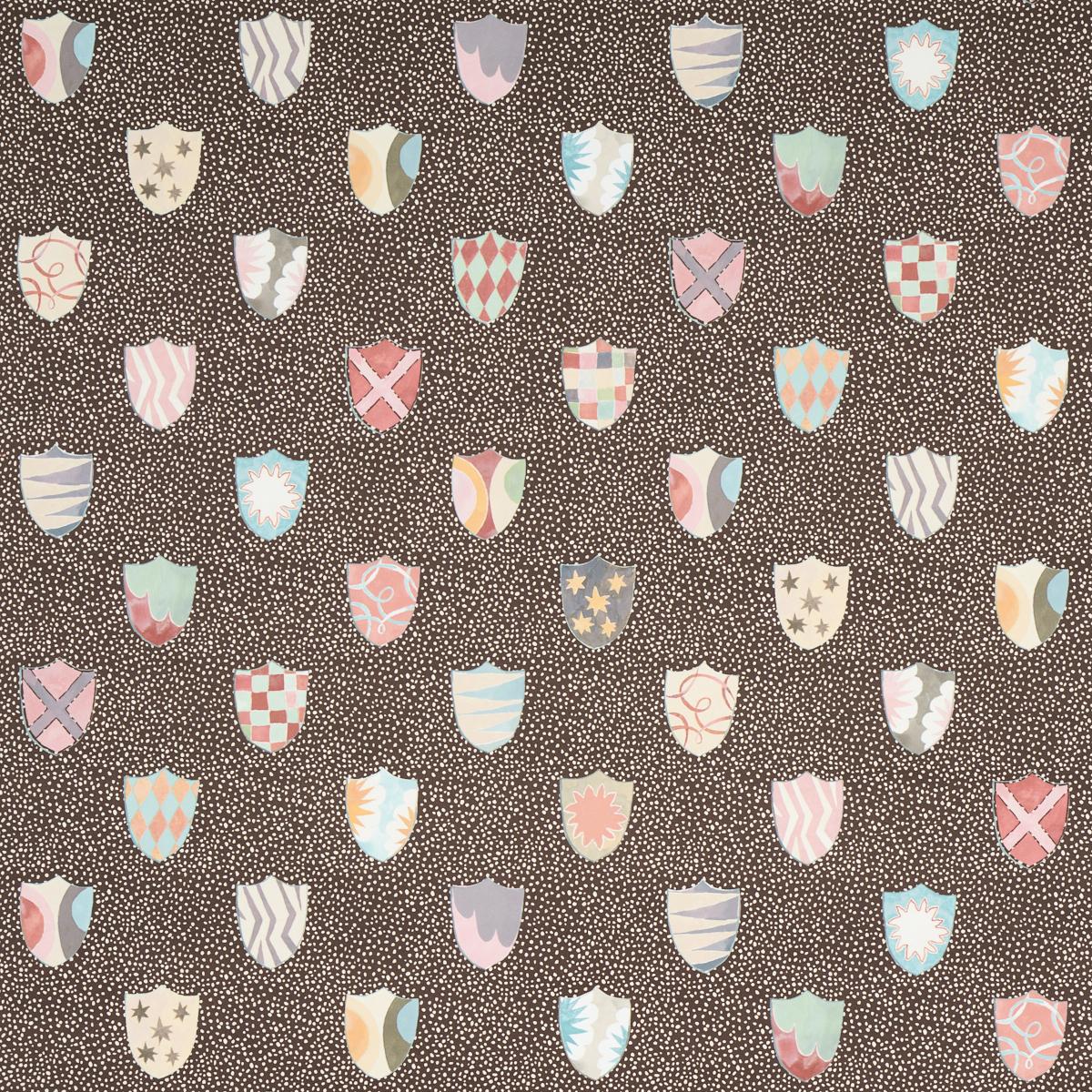 Schumacher Heraldic Brown Wallpaper