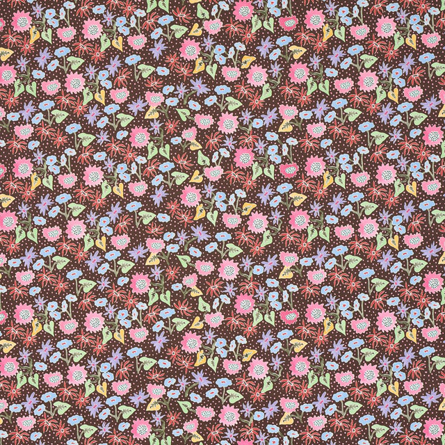 Schumacher Calico Multi On Brown Wallpaper