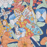 Schumacher Fairie Garden Orange And Navy Wallpaper