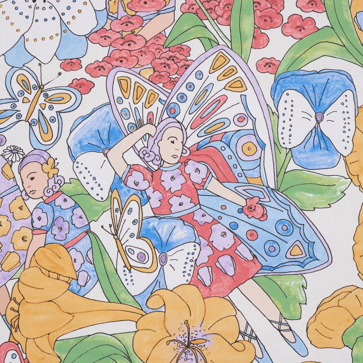 Schumacher Fairie Garden Yellow And Ivory Wallpaper