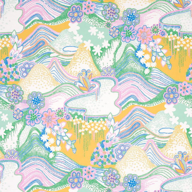 Schumacher Daisy Chain Light Multi Wallpaper