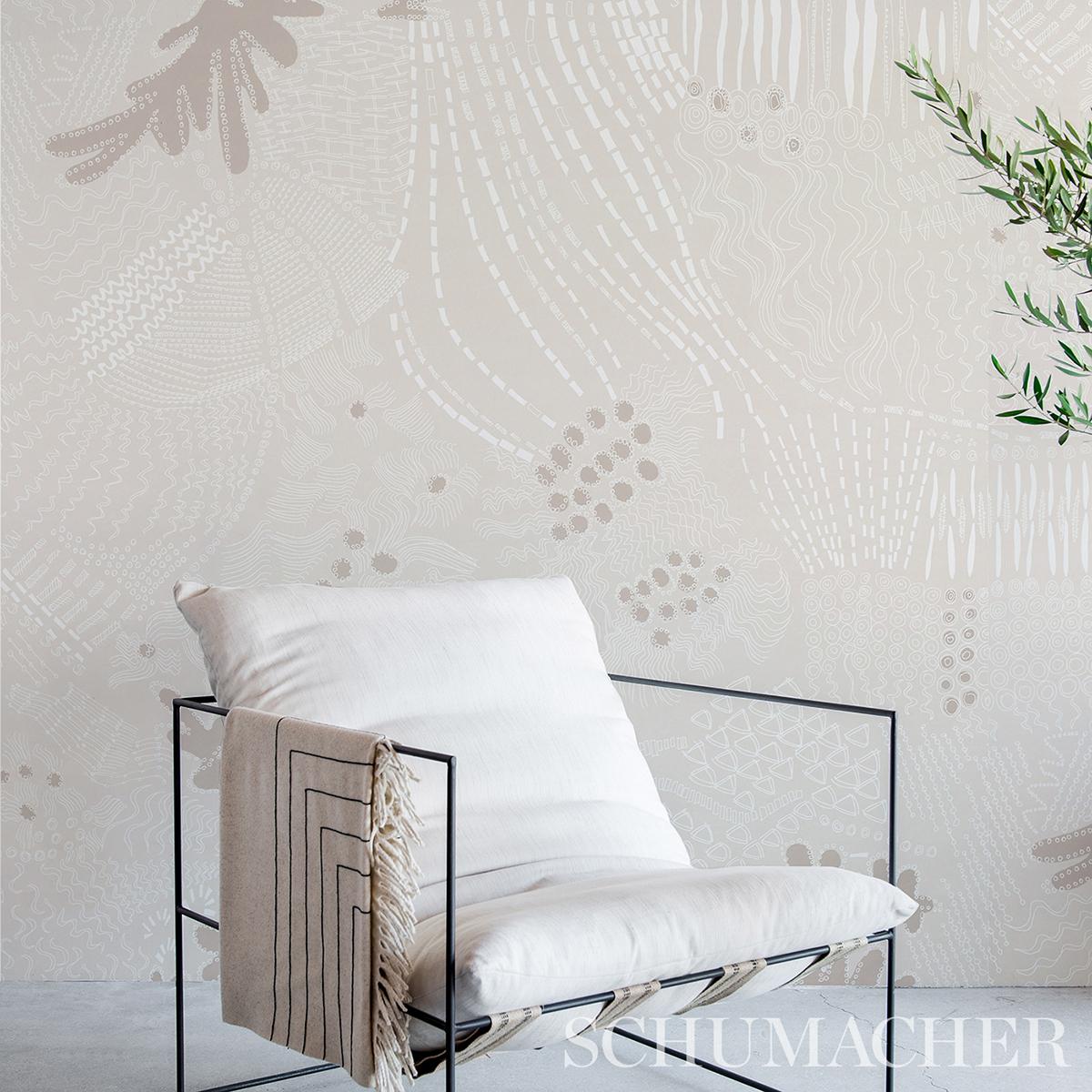 Schumacher Haven Light Neutral Wallpaper