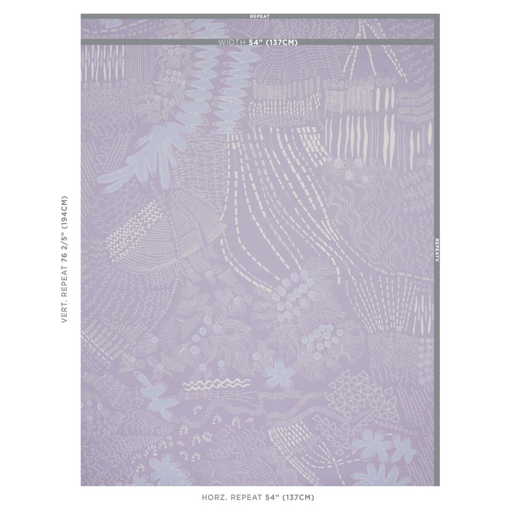 Schumacher Haven Lilac Wallpaper