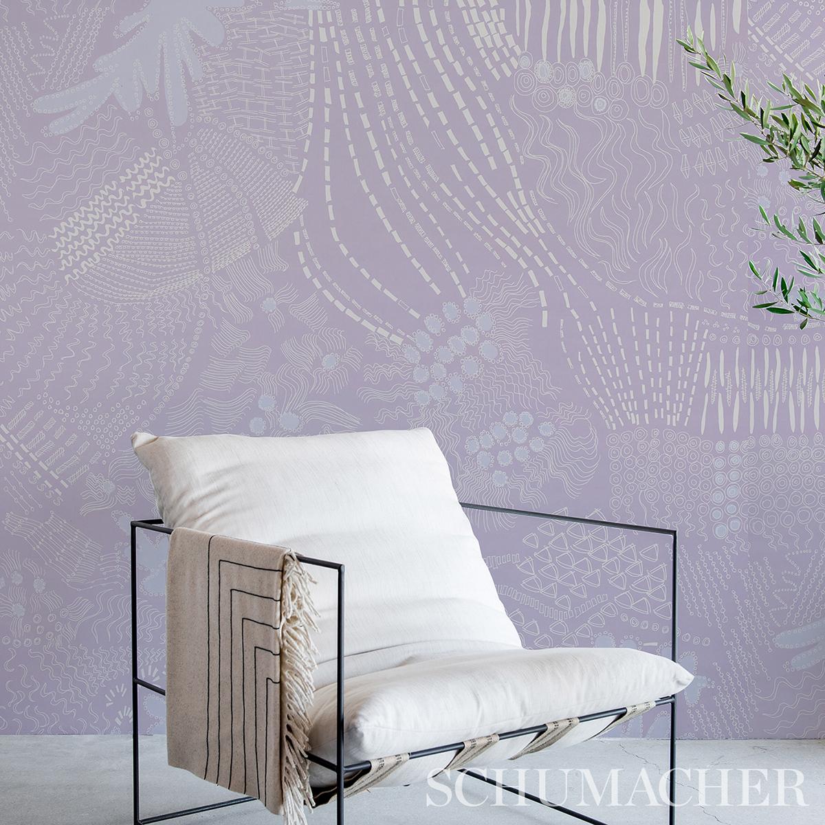 Schumacher Haven Lilac Wallpaper