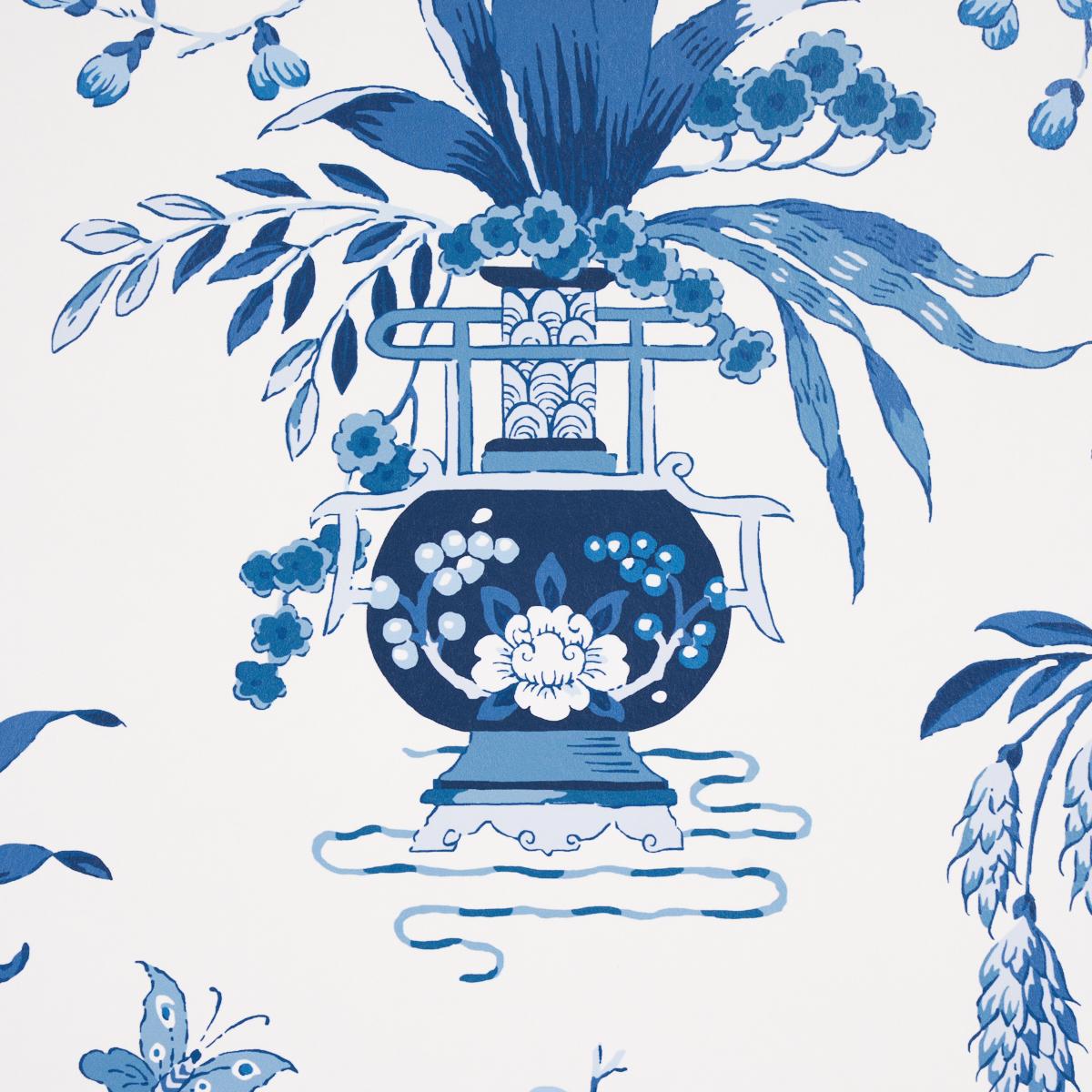 Schumacher Ming Vase Porcelain Wallpaper