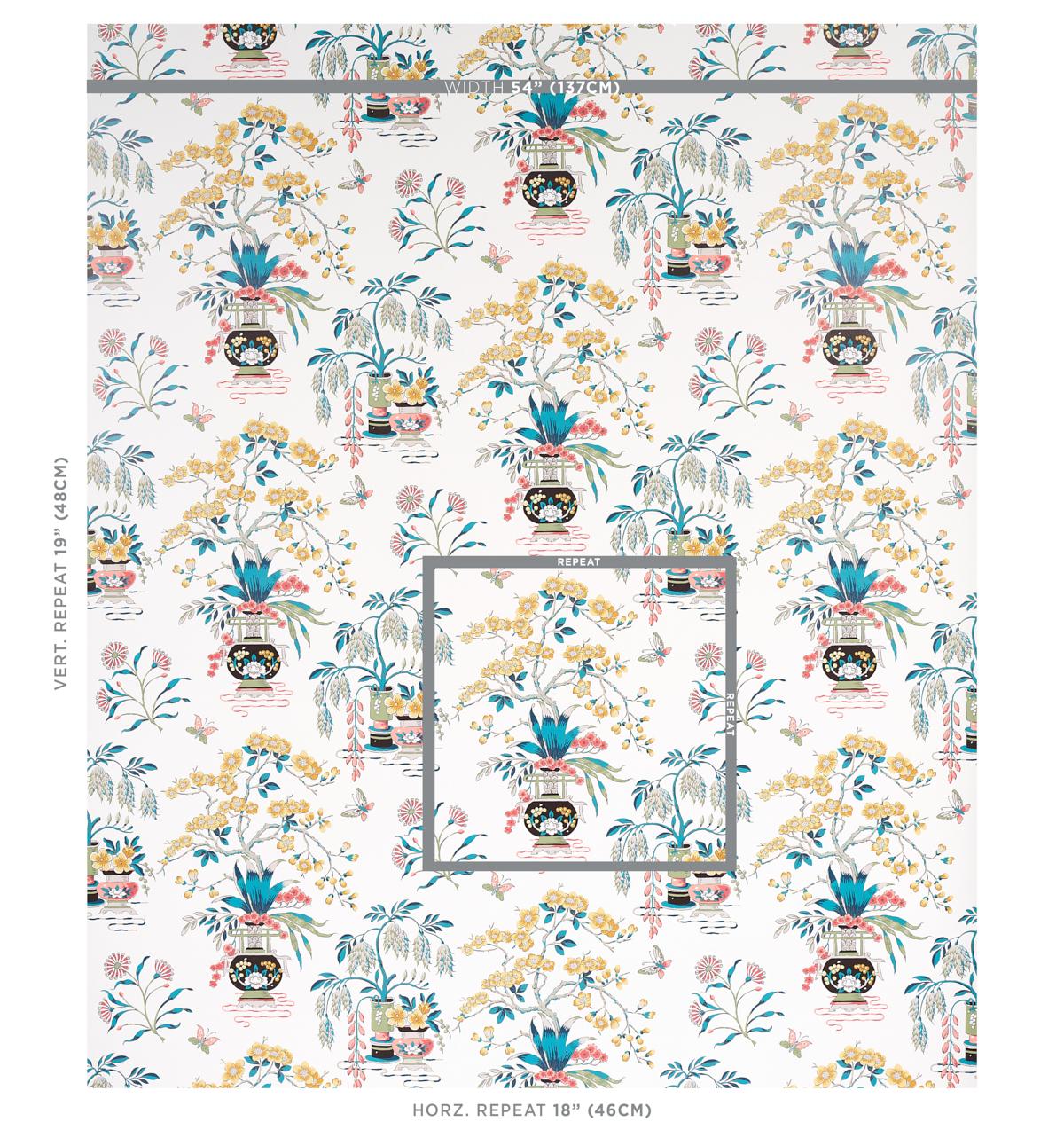 Schumacher Ming Vase Multi Wallpaper