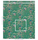 Schumacher Ming Vase Jade Wallpaper