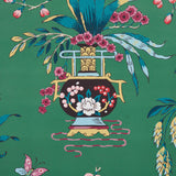 Schumacher Ming Vase Jade Wallpaper