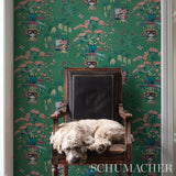 Schumacher Ming Vase Jade Wallpaper