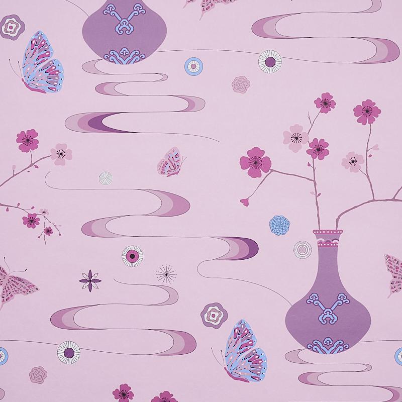 Schumacher Fantasia Peony Pink Wallpaper